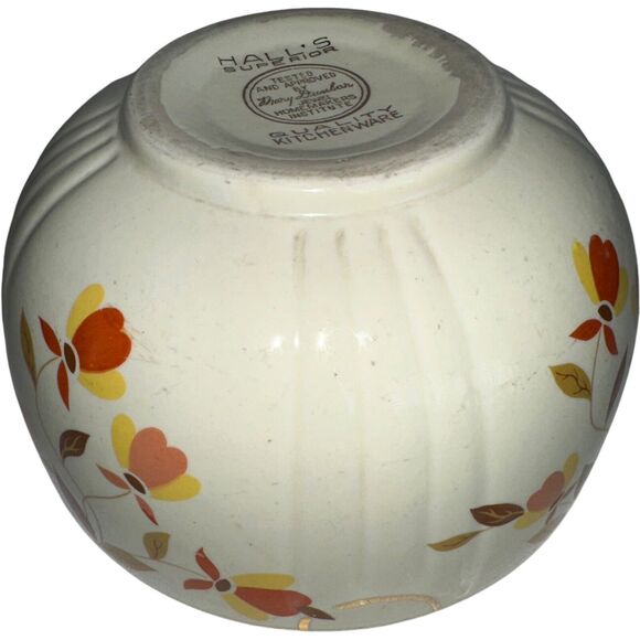 Hall's Superior Jewel 6.5” Porcelain Tea Autumn Leaf Vintage Bowl - Picture 6 of 13